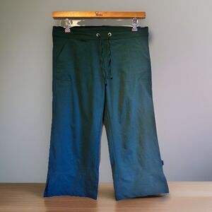 Prana Green Drawstring Capri Pants Womens Small Cropped Lounge Yoga Casual